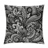 PHYHOO Ethnic Decorative pillow Covers, Black and White Paisley Pattern Cushion Case for Sofa Bedroom Car Throw pillow Covers Cushion Cover Square