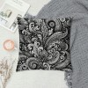 PHYHOO Ethnic Decorative pillow Covers, Black and White Paisley Pattern Cushion Case for Sofa Bedroom Car Throw pillow Covers Cushion Cover Square