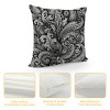 PHYHOO Ethnic Decorative pillow Covers, Black and White Paisley Pattern Cushion Case for Sofa Bedroom Car Throw pillow Covers Cushion Cover Square