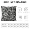 PHYHOO Ethnic Decorative pillow Covers, Black and White Paisley Pattern Cushion Case for Sofa Bedroom Car Throw pillow Covers Cushion Cover Square