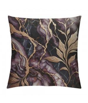 PHYHOO Short Plush pillow Covers Purple Marble Pattern Square pillow Case for Bedroom, Sofa, Car Decoration Both Sides