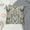 PHYHOO Short Plush pillow Covers Farmhouse Spring Summer Gray Blue Gold Yellow Indigo Modern Geometric Square pillow Case for Bedroom, Sofa, Car Decoration Both Sides