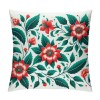 PHYHOO Short Plush pillow Covers Red Flowers Square pillow Case for Bedroom, Sofa, Car Decoration Both Sides