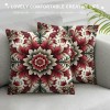 PHYHOO Short Plush pillow Covers Wine red Flower Square pillow Case for Bedroom, Sofa, Car Decoration Both Sides