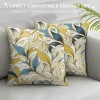 PHYHOO Short Plush pillow Covers Yellow Blue Flower Square pillow Case for Bedroom, Sofa, Car Decoration Both Sides