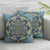 PHYHOO Short Plush pillow Covers Boho Mandala Floral Square pillow Case for Bedroom, Sofa, Car Decoration Both Sides