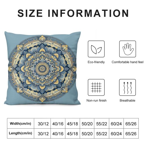 PHYHOO Short Plush pillow Covers Boho Mandala Floral Square pillow Case for Bedroom, Sofa, Car Decoration Both Sides