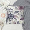 PHYHOO Rural Floral Short Plush pillow Covers Ink Leaves Square pillow Case for Bedroom, Sofa, Car Decoration Both Sides