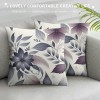 PHYHOO Rural Floral Short Plush pillow Covers Ink Leaves Square pillow Case for Bedroom, Sofa, Car Decoration Both Sides