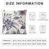 PHYHOO Rural Floral Short Plush pillow Covers Ink Leaves Square pillow Case for Bedroom, Sofa, Car Decoration Both Sides