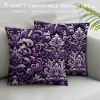 PHYHOO Short Plush pillow Covers Vintage Floral Square pillow Case for Bedroom, Sofa, Car Decoration Both Sides, Purple