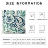 PHYHOO Short Plush pillow Covers Green Blue Flower Square pillow Case for Bedroom, Sofa, Car Decoration Both Sides