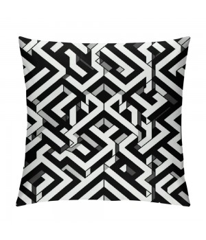 PHYHOO Short Plush pillow Covers White and Black Style Geometric Square pillow Case for Bedroom, Sofa, Car Decoration Both Sides