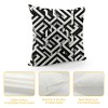 PHYHOO Short Plush pillow Covers White and Black Style Geometric Square pillow Case for Bedroom, Sofa, Car Decoration Both Sides