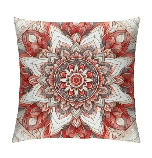 PHYHOO Short Plush pillow Covers Red Pink Flower Square pillow Case for Bedroom, Sofa, Car Decoration Both Sides