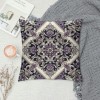 PHYHOO Short Plush pillow Covers Vintage Floral Square pillow Case for Bedroom, Sofa, Car Decoration Both Sides, Grey Purple