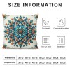 PHYHOO Short Plush pillow Covers Blue Orange Flower Square pillow Case for Bedroom, Sofa, Car Decoration Both Sides