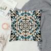 PHYHOO Short Plush pillow Covers Orange Mandala Square pillow Case for Bedroom, Sofa, Car Decoration Both Sides