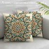 PHYHOO Short Plush pillow Covers Orange Green Flower Square pillow Case for Bedroom, Sofa, Car Decoration Both Sides