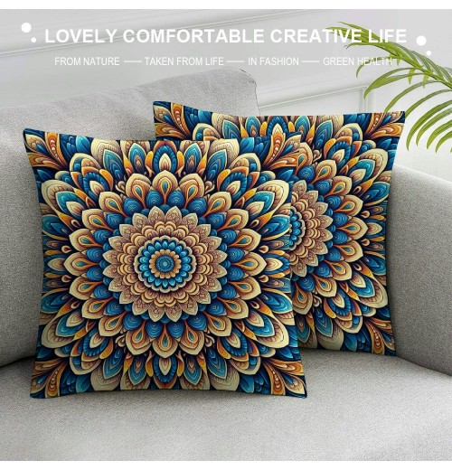 PHYHOO Fashion Bohemian Pattern Throw pillow Covers Square Decorative Cushion Case for Sofa Bench Car Bed