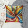 PHYHOO Short Plush pillow Covers Fashion Color Stripe Square pillow Case for Bedroom, Sofa, Car Decoration Both Sides