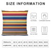 PHYHOO Short Plush pillow Covers Colorful Mexican Stripes Ethnic Style Square pillow Case for Bedroom, Sofa, Car Decoration Both Sides