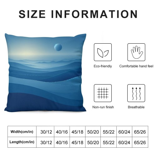 PHYHOO Short Plush pillow Covers Blue Square pillow Case for Bedroom, Sofa, Car Decoration Both Sides (Blue)